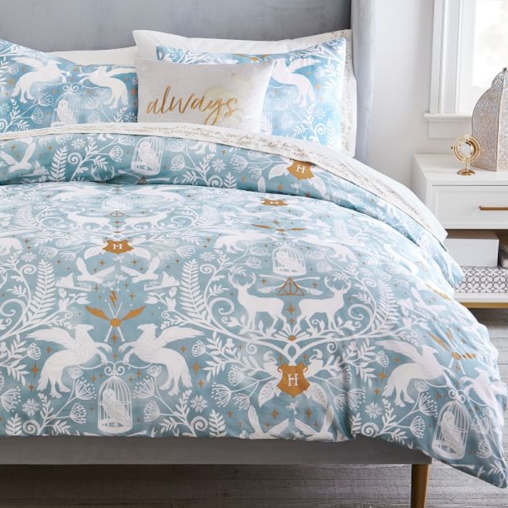 Harry Potter™ Magical Damask Duvet Cover - Mystic Mint TWIN/TWIN XL